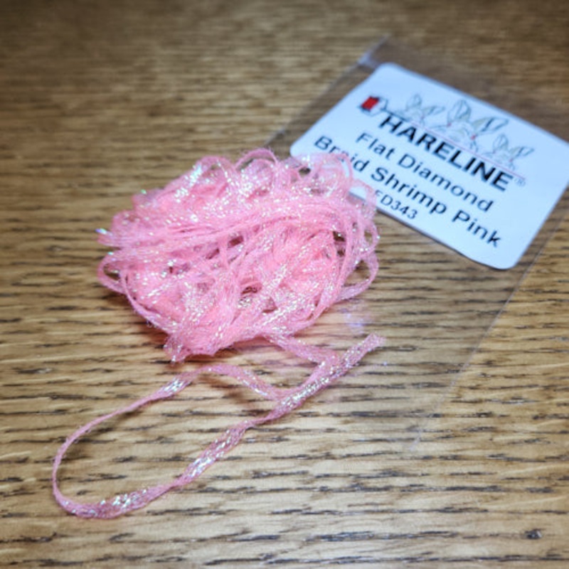 Hareline Flat Diamond Braid Shrimp Pink