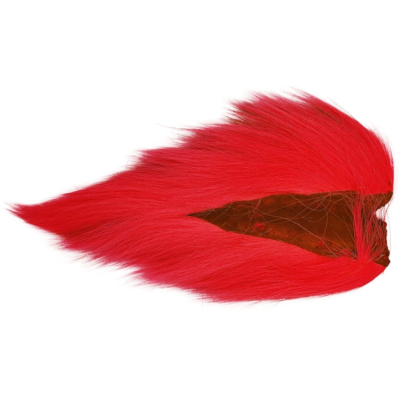 BUCKTAIL with Extra Long Hair 4 or Longer for Saltwater & Freshwater Large Flies ( FL.Red )