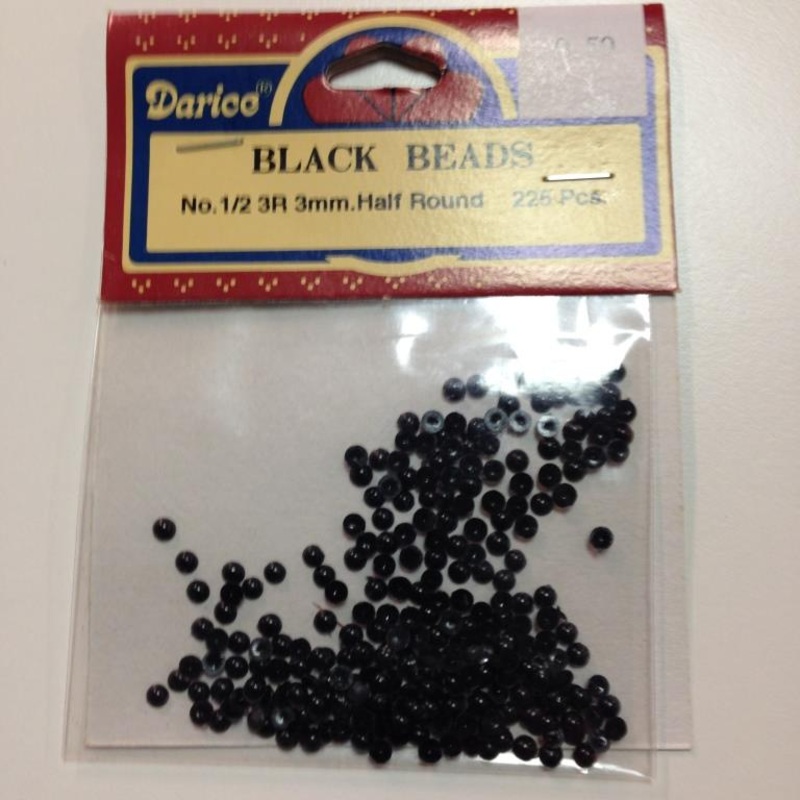 Black Beads (for eyes) – 3mm|3mm|Black
