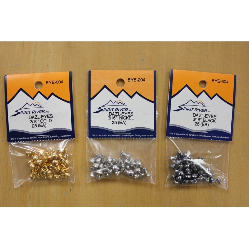 Dazl Eyes|3/32″|1/8″|5/32″|3/16″|7/32″|Black|Nickel|Gold|25|20