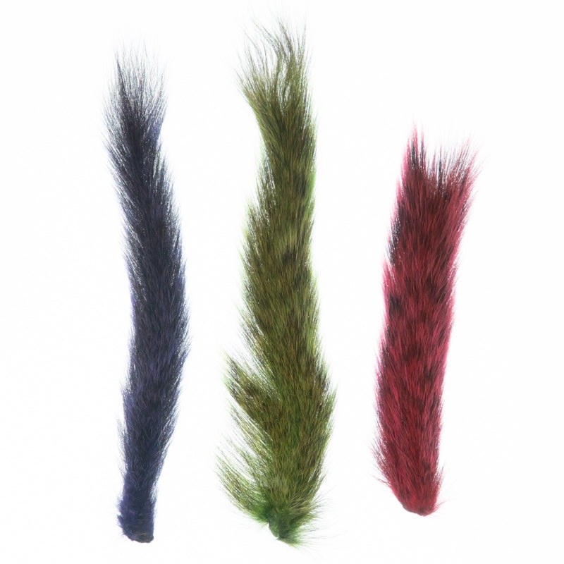 Gray Squirrel Tail|Natural Grey|Green|Red|Purple
