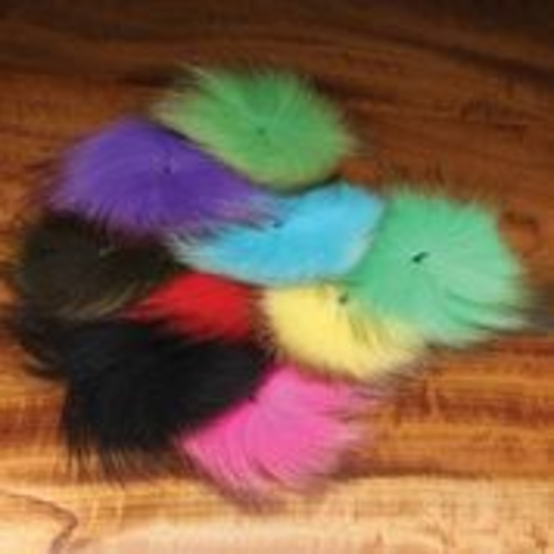 Arctic Fox Tail Fur – Eumer|Blue|Green|Bleach White|Hot Orange|Mallard|Pink|Red|Olive|Brown|Purple|Yellow|Chartreuse|Tan|Black