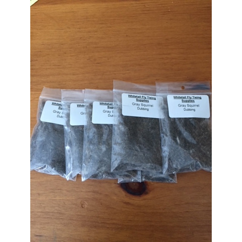 Dubbing 100% Natural Gray Squirrel