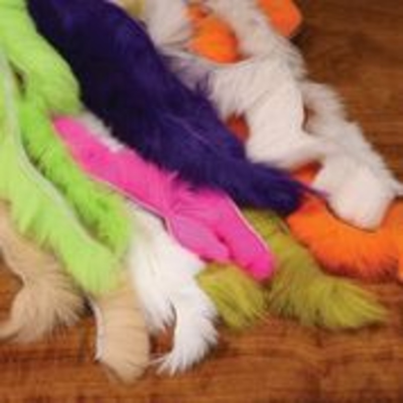 Rabbit Strips|1/8″|1/4″|White|Charcoal|Light Brown|Grizzly|Chinchilla|Black|Purple|Red|Olive|Yellow|Chartreuse|Dark Olive|Dark Brown|Golden Olive|Burgandy|Fluorescent Pink|Fluorescent Orange|Fluorescent Yellow Chartreuse|Crawfish Orange|Rust|Gold Variant|