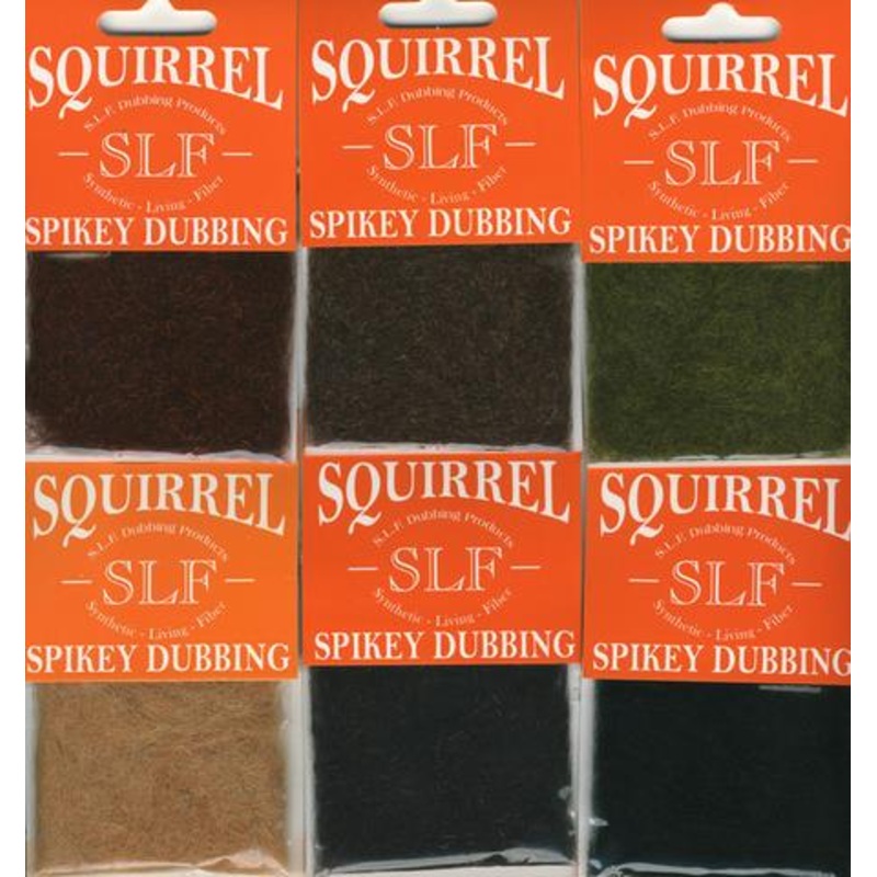 Squirrel / SLF Dubbing|Burnt Orange|Bleached Ginger|Brown|Rusty Brown|Dark Brown|Olive|Black|Golden Olive|Natural Gray|Natural Fox|Dark Olive|Light Olive|Green Olive|Brown Olive|Squirrel Belly|Claret|Sulphur