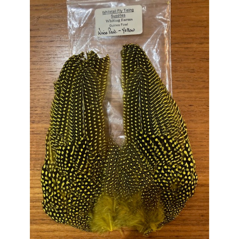 Guinea Fowl Trimmed Wing Pair|Yellow