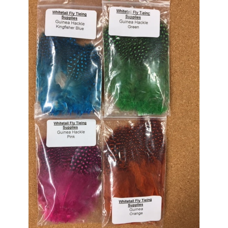 Guinea Hackle Small Package|2″ x 3″|Natural|Orange|Green|Pink|Kingfisher Blue