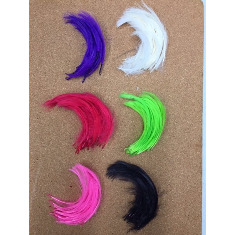 Spey Hackle (Burnt)|White|Black|Gray|Hot Orange|Red|Hot Pink|Purple|Bright Yellow|Bright Blue|Chartreuse|Dun|Blue-Earred Pheasant|Green