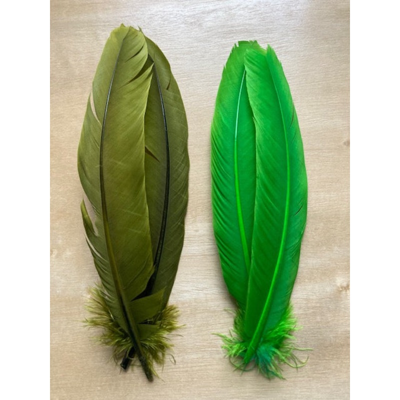 Turkey Feathers (Veniard)|Yellow|Black|Green|Olive|Orange