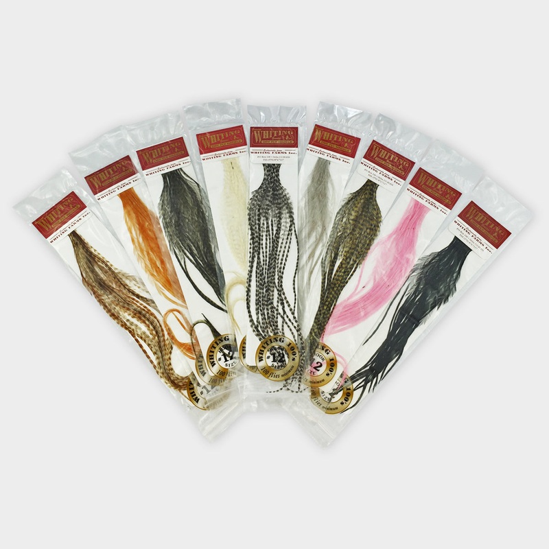 Whiting 100’s Saddle Hackle Packs Sizes 18-22