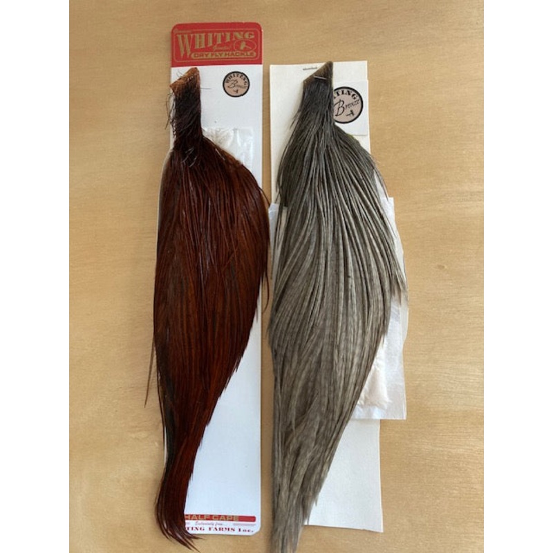 Whiting Rooster Dry Fly Capes 1/2 Bronze Grade