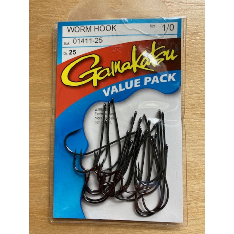 Gamakatsu Worm Hook||2/0||1/0|1|2|25