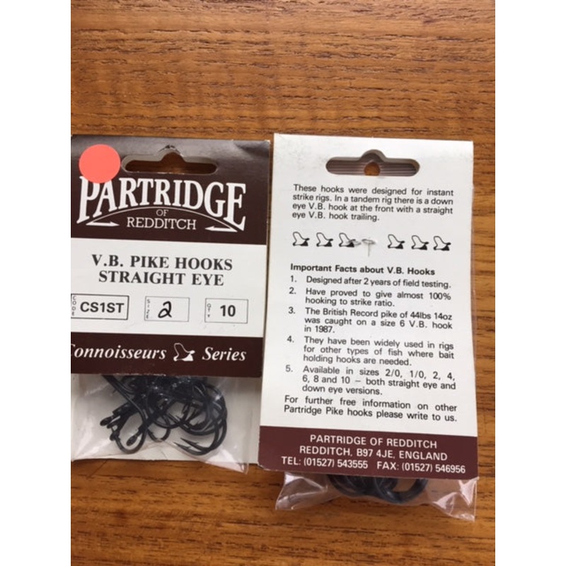 Partridge of Redditch CS1ST V. B. Pike Hooks Straight Eye