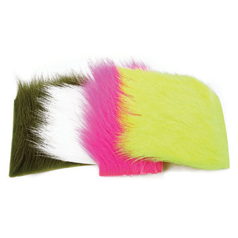 Calf Body Hair|2″ x 3″|White|Yellow|Dun|Salmon|Fluorescent Pink|Orange|Fluorescent Chartreuse|Gray