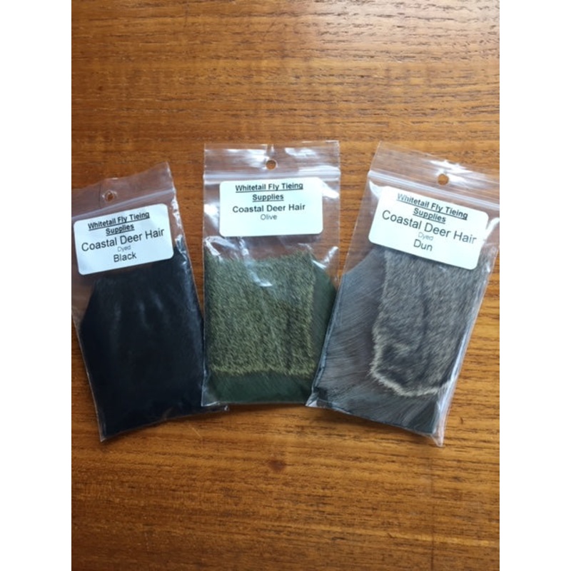 Coastal Deer Hair|2″ x 3″|2″‘ x 3″|Dun|Olive|Black|Bleached|Natural Dark|Natural Medium