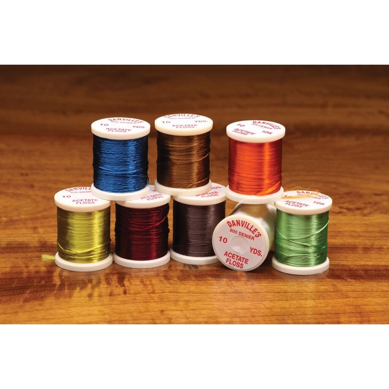 Danville Acetate Floss|Yellow|Red|Olive|Orange|Black|Insect Green|White