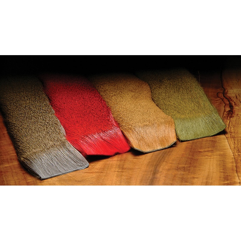 Deer Hair Premo Strips|3″ x 12″|Natural Brown|Sculpin Olive|Golden Brown|Tan|Purple|Red|Orange|Yellow|Black|Green|Gray|Rusty Brown|Blue|Dark Brown|Bleached|Olive|Fluorescent Chartreuse|Fluorescent Pink|Dark Olive