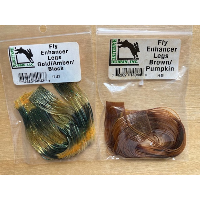 Fly Enhancher Legs|Blue/Black|Brown/Pumpkin|Chartreuse/Olive/Black|Gold/Amber/Black|Light Blue/Pumpkin|Olive/Light Olive|Orange/Pumpkin/Yellow|Pink/Olive/Fl. Yellow|Purple/Pumpkin|White/Chartreuse|Yellow/White Black Spotted|4