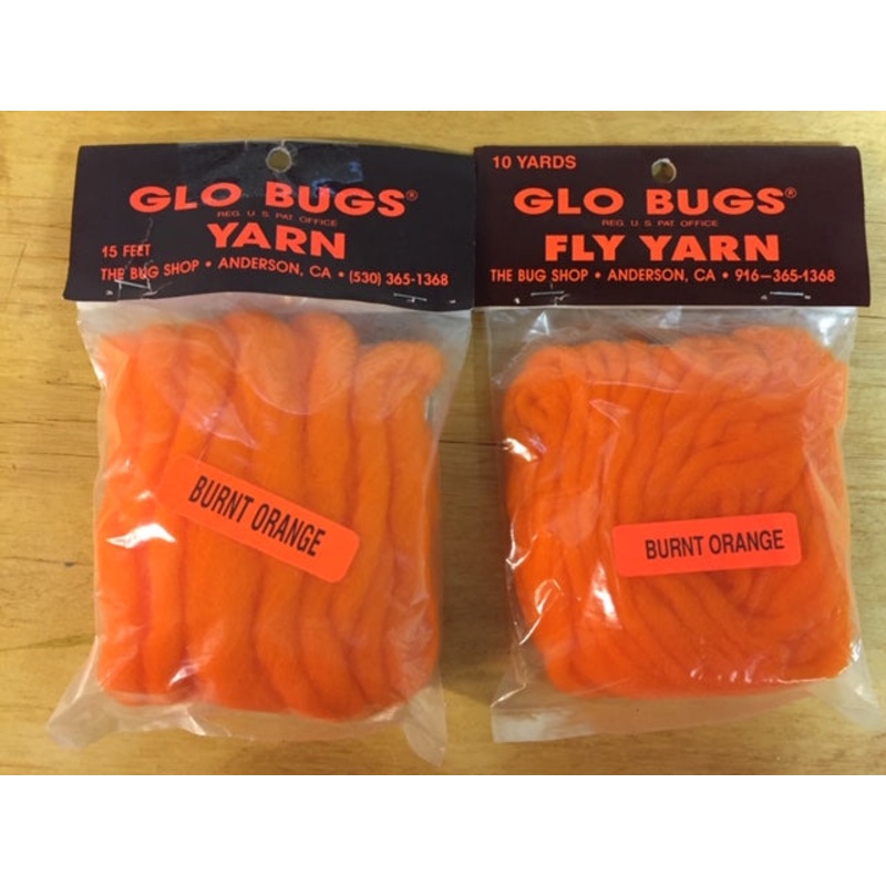 Fly Yarn Glo Bug|Large|Medium|Burnt Orange|Flame