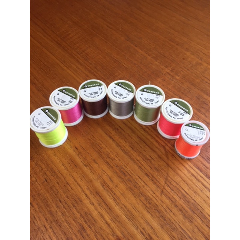 Gudebrod G Thread  303 denier|Light Olive Green|Bright Green|Fluorescent Orange|Gray|Smoke|Brown|Light Pink|Fluorescent Chartreuse