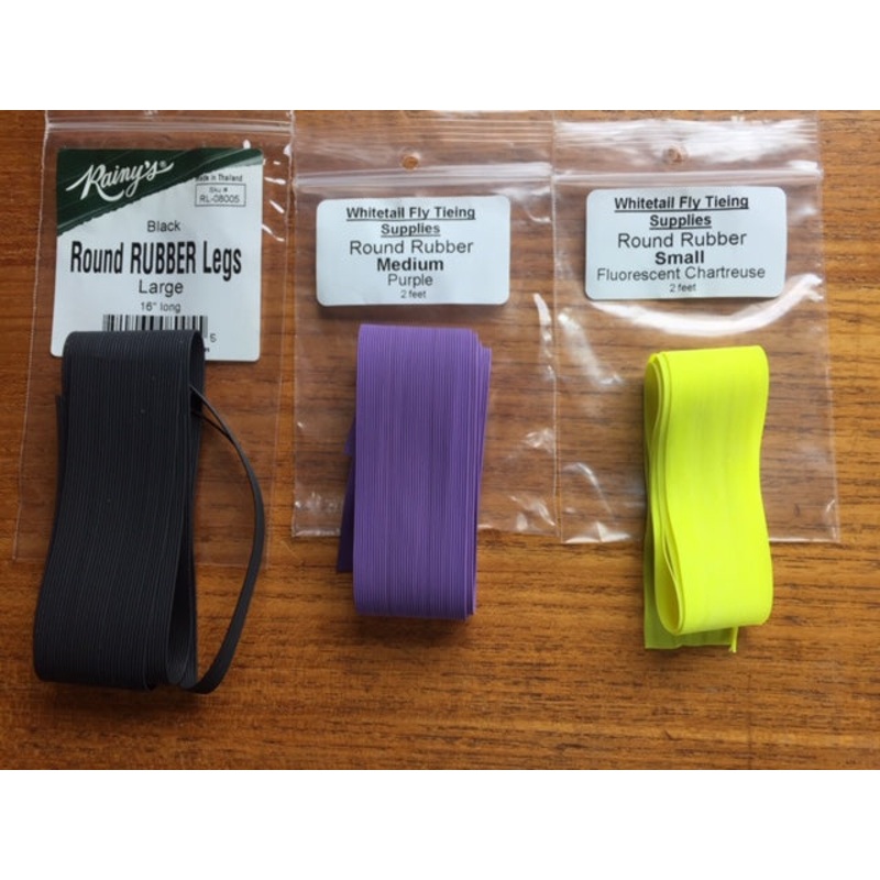 Round Rubber|Micro|Mini|Small|Fine|Medium|Large|Black|Tan|White|Olive|Yellow|Crayfish Orange|Purple|Dark Brown|Fluorescent Chartreuse|Dark Olive|Fluorescent Orange|Fluorescent Yellow|Fluorescent Red|Kelly Green|Gray|Blue|Brown|Dark Green|Hot Pink|Natural|
