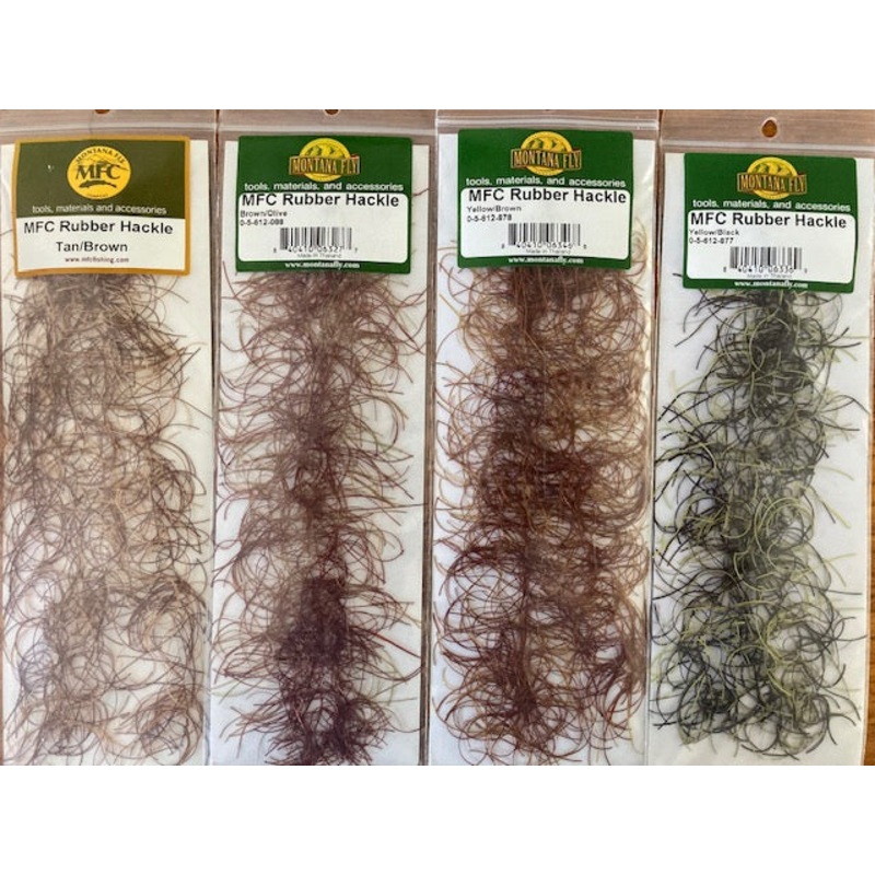 Rubber Hackle|Yellow/Brown|Yellow/Black|Halloween|Brown Olive|Tan/Brown