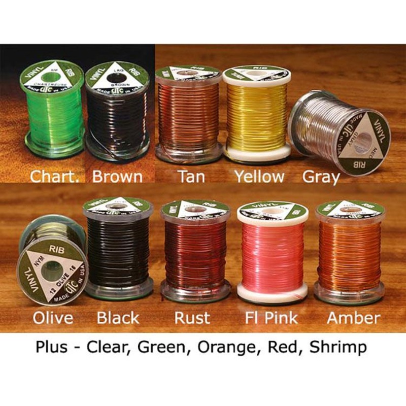 UTC Vinyl D Rib|Midge|Nymph|Medium|Large|Clear|Yellow|Orange|Gray|Copper|Tan|Brown|Wine|Red|Green|Olive|Purple|Black|Amber|Rust|Shrimp Pink|Fluorescent Chartreuse|Fluorescent Pink