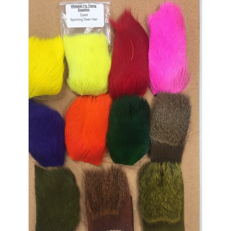 Whitetail Deer Body Hair Bleached & Dyed (for Spinning)