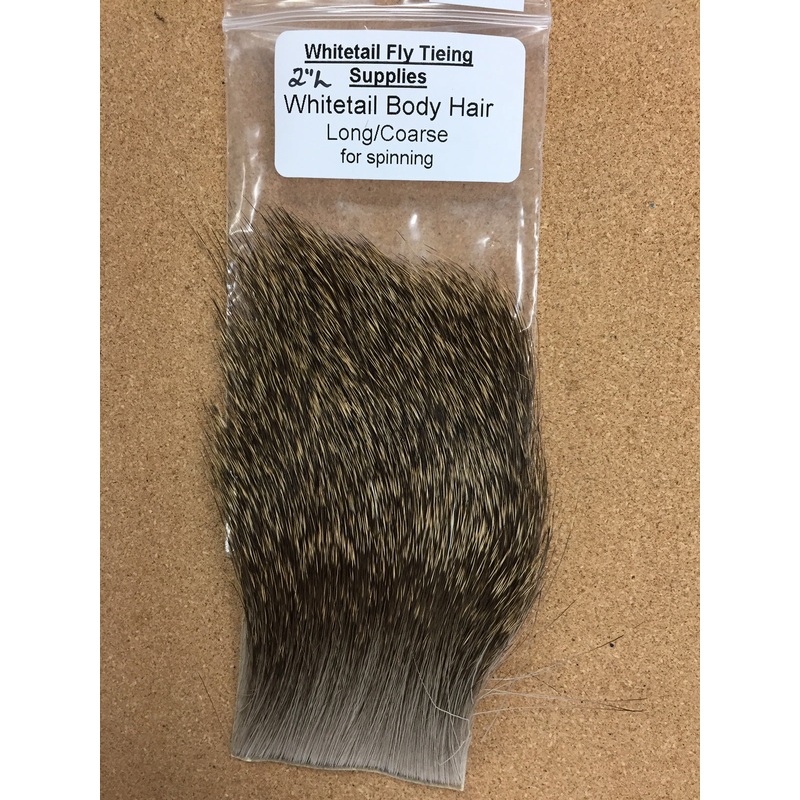 Whitetail Deer Body Hair – Long Coarse, Light color (for spinning)