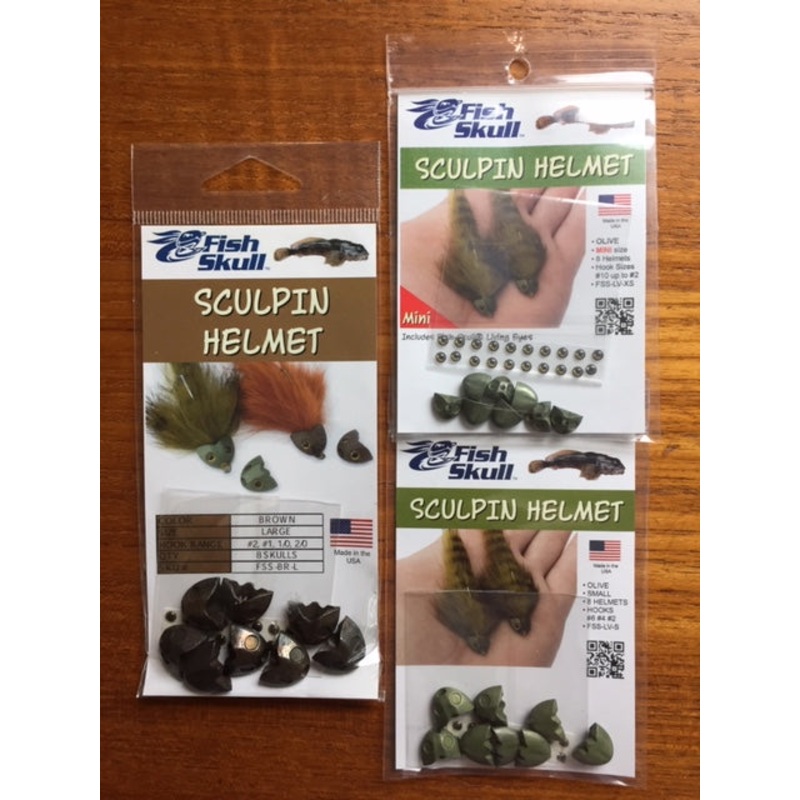 Fish Skull Sculpin Helmet|Mini|Small|Large|Olive|Brown|8