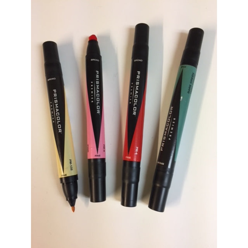Prismacolor  Markers|Dark Brown|Jasmine|Ultra Marine Blue|Chartreuse|Pumpkin Orange|Orange|Peacock Green|Crimson Red|Light Violet|Sepia|Light Walnut|Pink|Dark Green|Black|Clear blender|Mineral Orange|Dark Olive Green