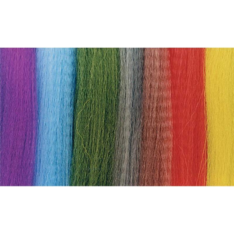 Super Hair|Fluorescent Green|Sea Foam Green|Chartreuse|Pink|Orange|White|Yellow|Olive|Brown|Tan|Lavender|Peacock|Blue|Light Blue|Purple|Peach|Golden Rod|Polar Bear|Green|Red|Smoke