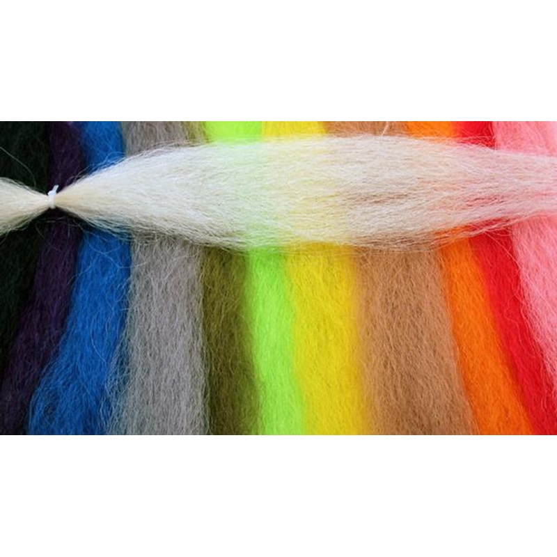 Synthetic Yak Hair|White|Pink|Black|Fluorescent Chartreuse|Fluorescent Red (Cerise)|Aqua|Yellow|Cream|Smokey Gray|Fluorescent Green|Seal Brown|Fluorescent Orange|Lavender|Red|Royal Blue|Olive|Olive Brown|Salt & Pepper|Gold