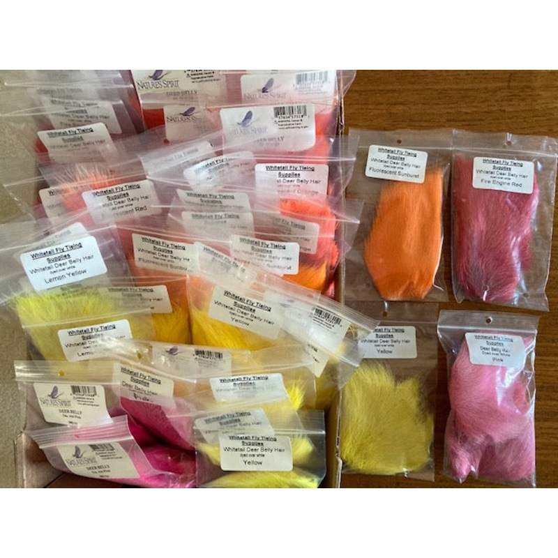 Whitetail Deer Belly Hair Dyed over White