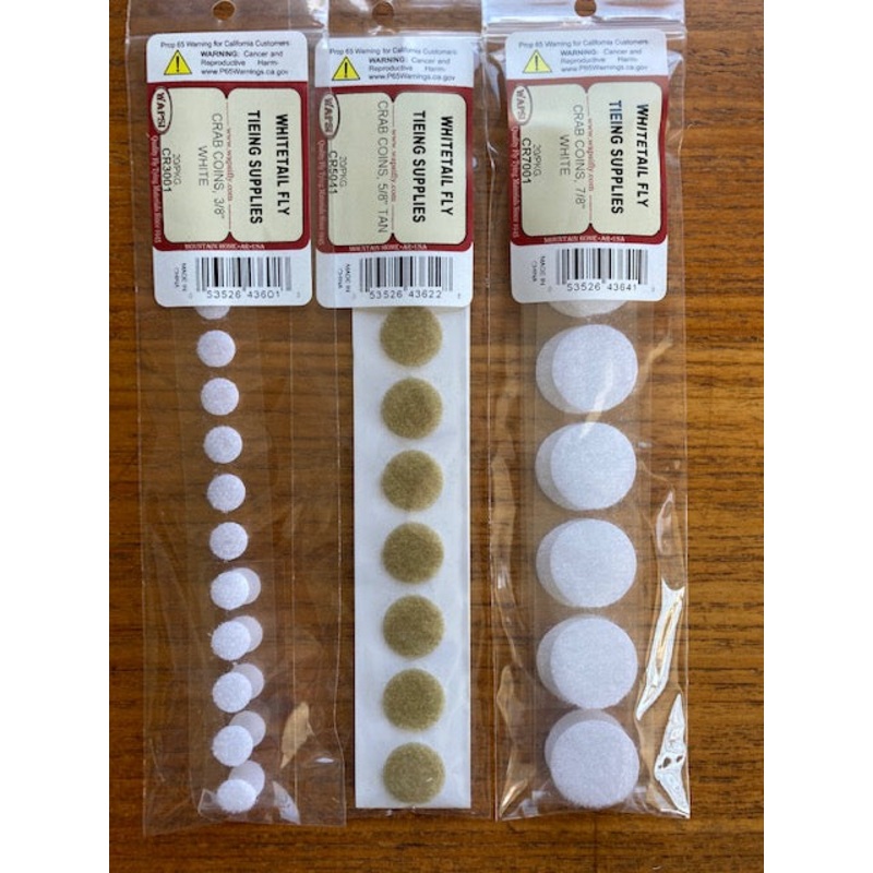 Crab Coins|3/8″|5/8″|7/8″|White|Tan|20