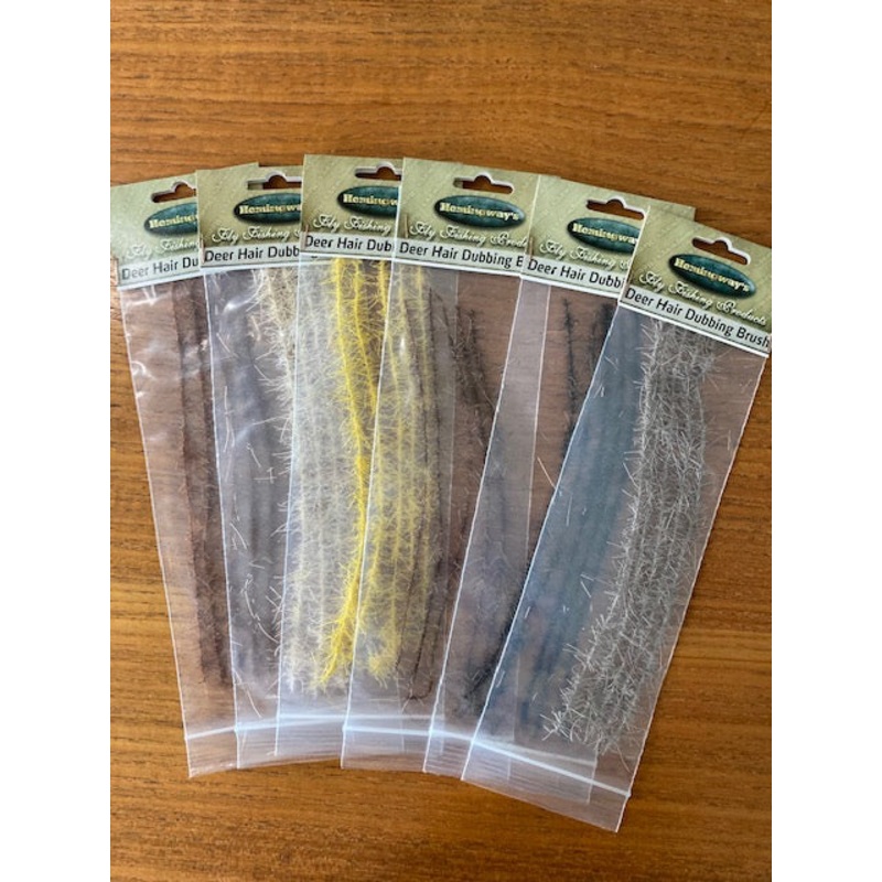 Dubbing Brush Deer Hair|Black|Brown|Yellow|Red Fox|Cream