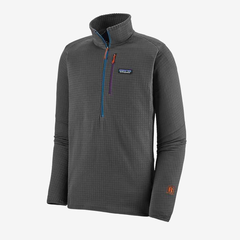 Patagonia Mens R1 Pullover|Small|Medium|Large|X-Large|Forge Grey w/ Endless Blue