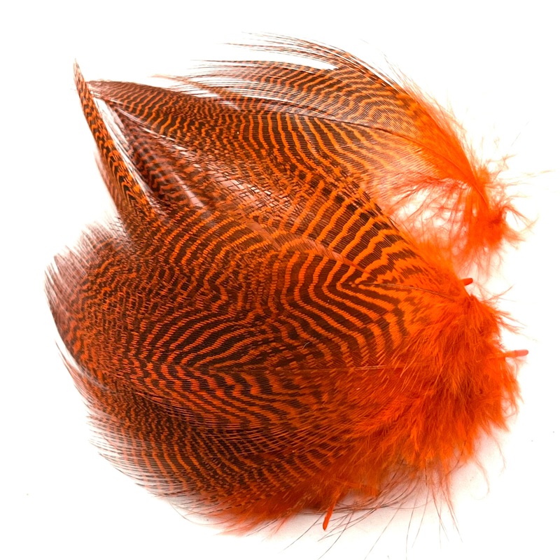 Nature’s Spirit Teal Barred Flank 12 select feathers Hot Orange