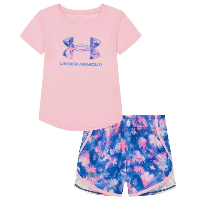 UA Faded Blooms Logo Shorts Set (4-6x)