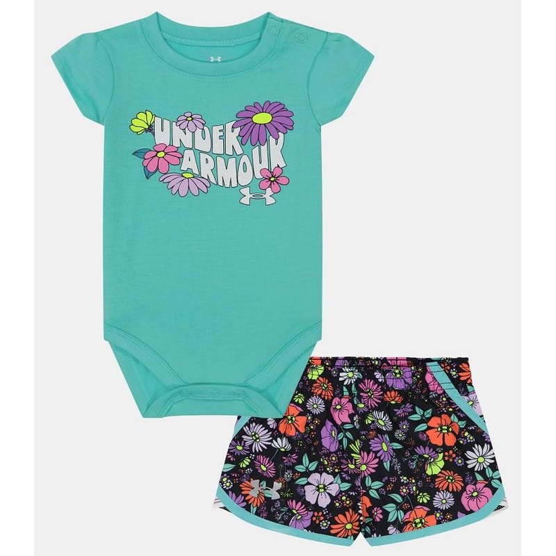 UA Floral Logo Shorts Set (0/3M-9/12M)