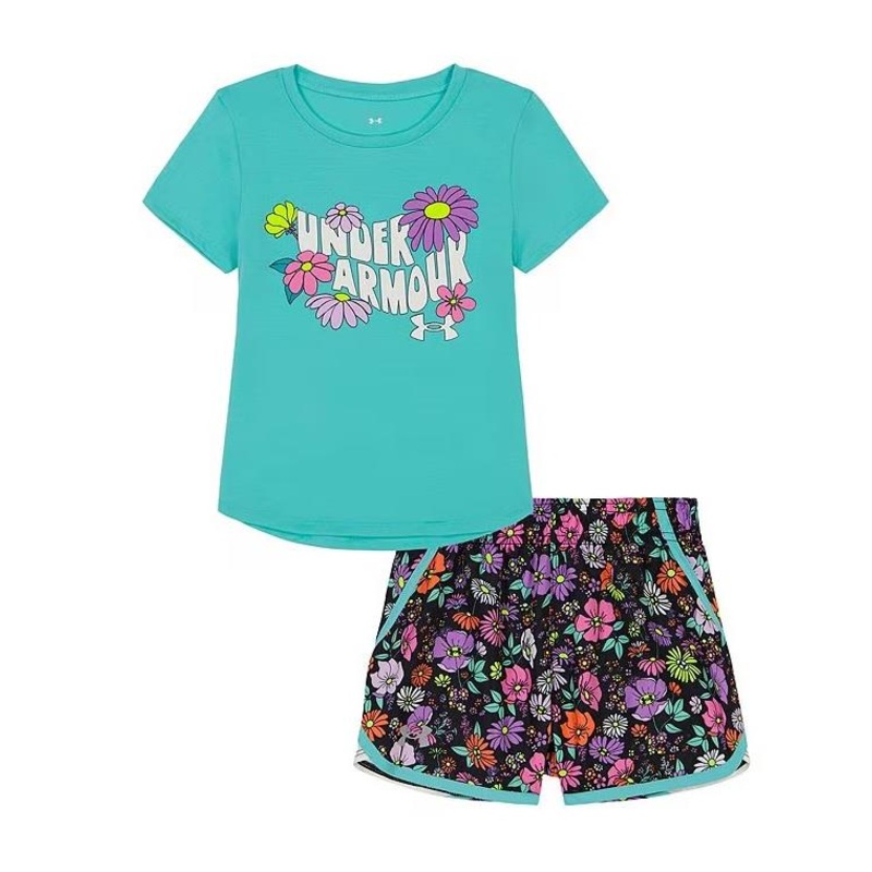 UA Floral Logo Shorts Set (12M-24M)