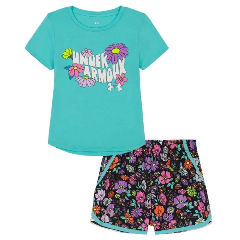 UA Floral Logo Shorts Set (4-6x)