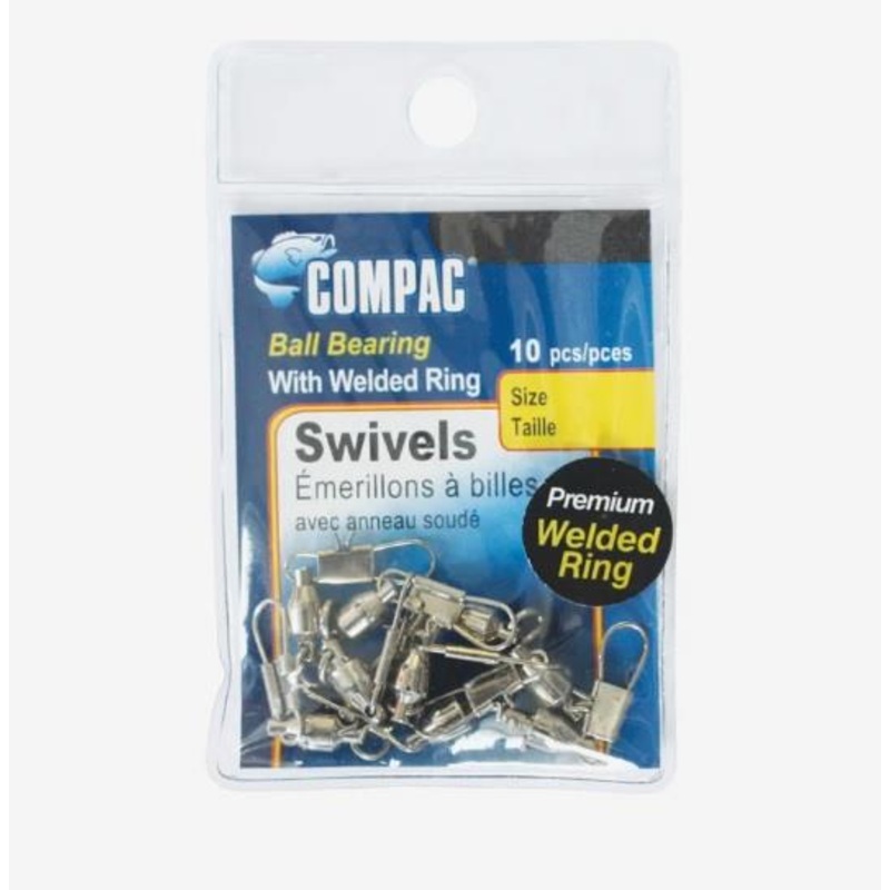 Compac Welded Ball Bearing Swivels with Interlock Snaps B.B#4 10pcs