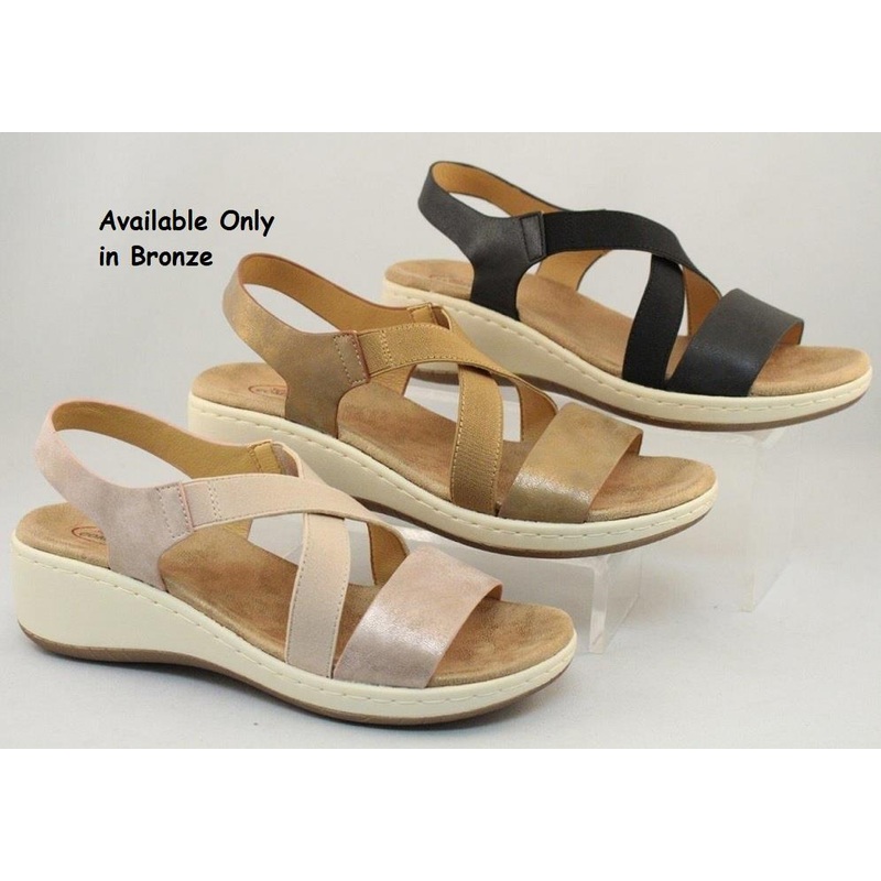 Soft Comfort Criss Cross Wedge Sandals – Womens