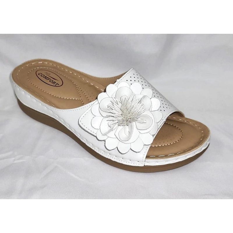 Soft Comfort Velcro Sandal w/ Flower