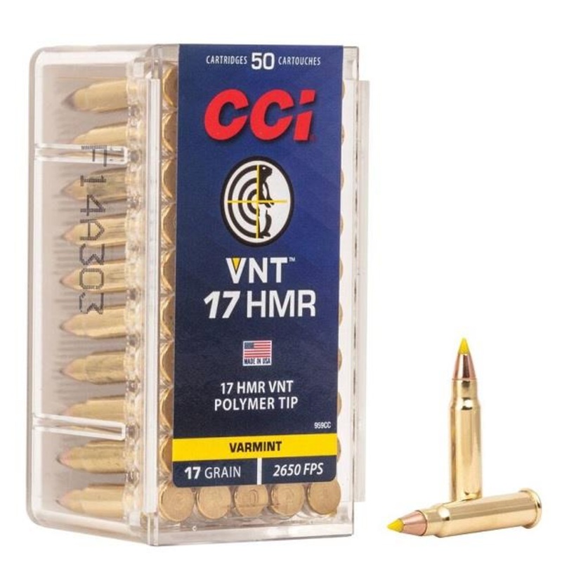 CCI VNT 17 HMR, 17 Grain, 2650 fps – 50 Qty