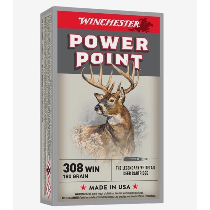 Winchester Power-Point 308 Win, 180 Grain – 20 Rounds
