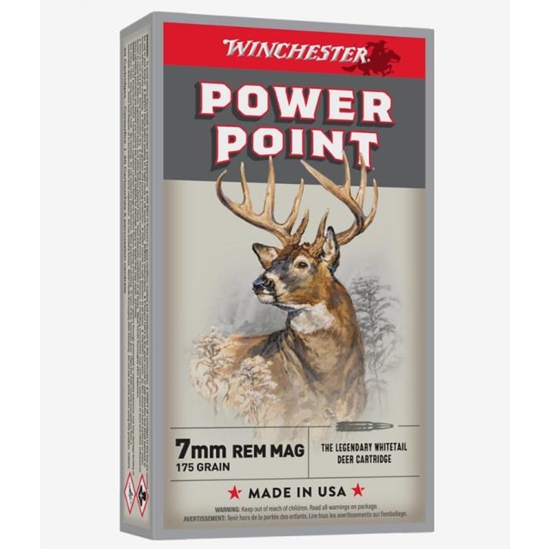 Winchester Power-Point 7mm REM MAG, 175 Grain – 20 Rounds