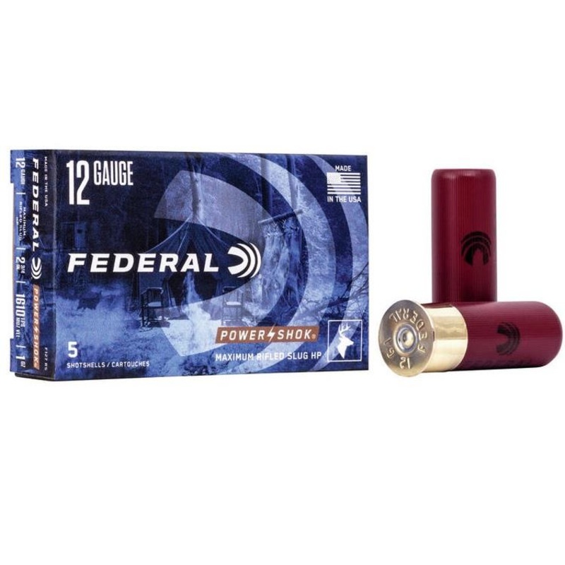 Federal 12Ga 2-3/4 1oz Rifled Slugs – 5 Rounds