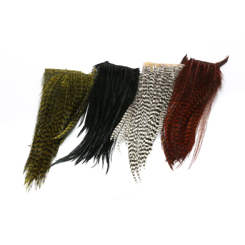 Bugger Hackle Patch|Black|Grizzly|Grizzly Brown|Grizzly Olive